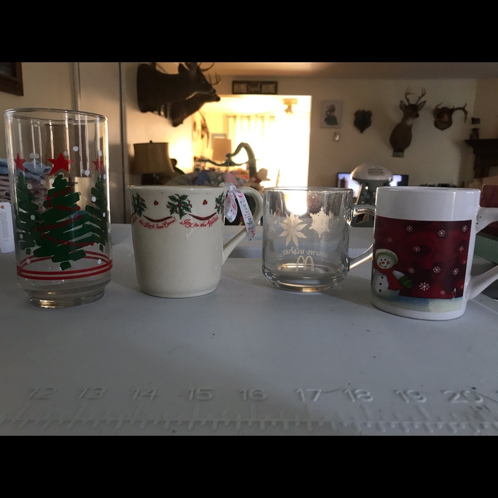 Christmas glass and mugs